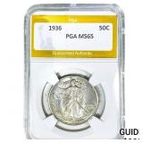1936 Walking Liberty Half Dollar PGA MS65