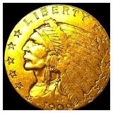1909 Indian Head Gold $2.5 Quarter Eagle  CLOSELY