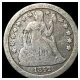 1842-O Silver Seated Liberty Dime NICELY  CIRCULA