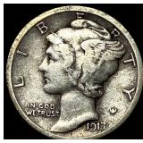 1917-D Silver Mercury Dime NEARLY UNCIRCULATED