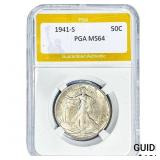1941-S Walking Liberty Half Dollar PGA MS64