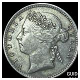 1900 Straits Settlements Silver 10 Cents