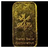 Swiss Bank Corporation 1/3 oz Gold Bar .9999 HIGH