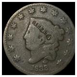 1833 Coronet Head Large Cent NICELY CIRCULATED