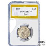 1917 Standing Liberty Quarter PGA MS63 FH TYPE 2