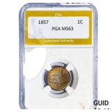 1857 Flying Eagle Cent PGA MS63