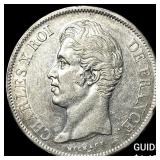 1828 W France Charles X Silver 5 Francs