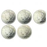 [5 Coins] 1922 Silver Peace Dollar