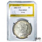 1882-O/S Morgan Silver Dollar PGA MS63 Strong
