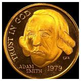 1979 Gold 1/10oz Adam Smith Medal GEM PROOF