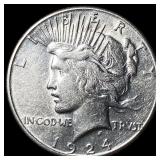 1924 Silver Peace Dollar CHOICE AU