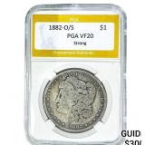 1882-O/S Morgan Silver Dollar PGA VF20 Strong