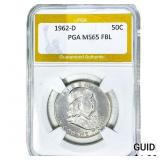 1962-D Franklin Half Dollar PGA MS65 FBL