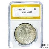 1882-O/S Morgan Silver Dollar PGA MS63
