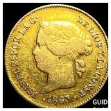 1863 Philippines Gold 1 Peso .0476 AGW