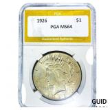1926 Silver Peace Dollar PGA MS64