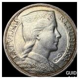 1929 Latvia Silver 5 Lati