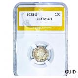 1923-S Mercury Silver Dime PGA MS63