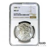 1888 Morgan Silver Dollar NGC MS67
