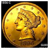 1856-C $5 Gold Half Eagle UNCIRCULATED