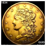 1834 $5 Gold Half Eagle UNCIRCULATED