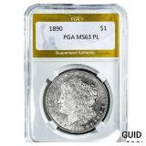 1890 Morgan Silver Dollar PGA MS63 PL