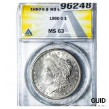 1880-S Morgan Silver Dollar ANACS MS63
