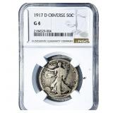 1917-D Walking Liberty Half Dollar NGC G4