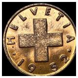1952 B Switzerland Bronze 1 Rappen