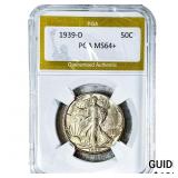 1939-D Walking Liberty Half Dollar PGA MS64+