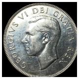 1948 Canada Silver 50 Cents NEARLY UNCIRCULATED