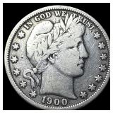 1900 Silver Barber Half Dollar LIGHTLY  CIRCULATE