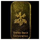 Swiss Bank Corporation 1/3 oz Gold Bar .9999 HIGH