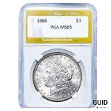 1886 Morgan Silver Dollar PGA MS65