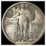 1918-S Silver Standing Liberty Quarter NEARLY UNCI
