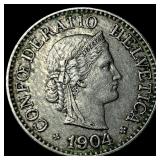 1904 Switzeeland Copper Nickel 10 Rappen