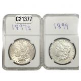 [2 Coins] 1897-1899 Morgan Silver Dollar