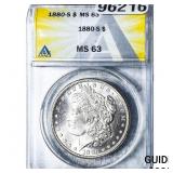 1880-S Morgan Silver Dollar ANACS MS63