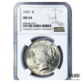 1923 Silver Peace Dollar NGC MS64