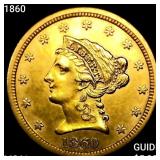 1860 $2.50 Gold Quarter Eagle UNCIRCULATED