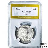 1922 Grant Half Dollar PGA MS64