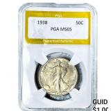 1938 Walking Liberty Half Dollar PGA MS65