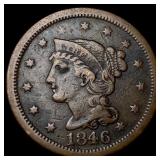 1846 Braided Hair Large Cent LIGHTLY CIRCULATED