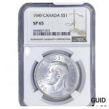 1949 Canada Silver Dollar - George VI NGC SP65
