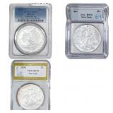 [3 Coins] 1987-2015 Silver Eagles & Libertad 1 oz