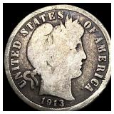 1913-S Silver Barber Dime LIGHTLY CIRCULATED