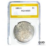 1881-S Morgan Silver Dollar PGA MS65