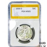 1936-D Walking Liberty Half Dollar PGA MS65
