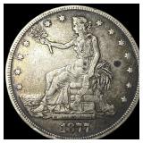 1877 Silver Trade Dollar ABOUT UNCIRCULATED