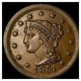 1851 Braided Hair Large Cent UNCIRCULATED